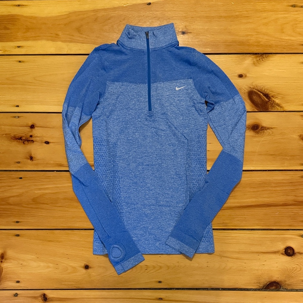 Nike Blue Heather Half-Zip Performance Pullover